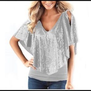 💜 Women's Holiday Sequin Top
